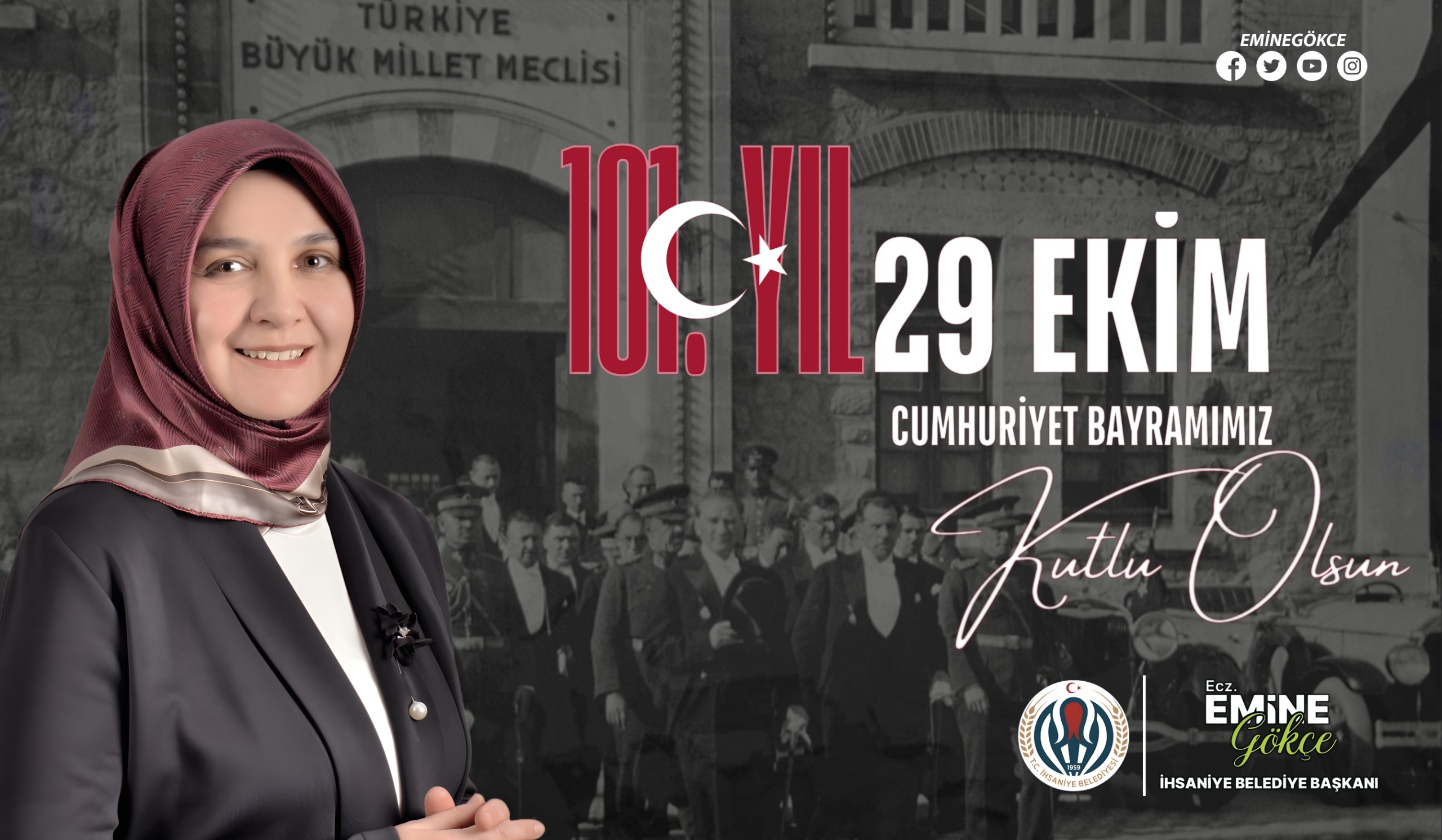 BAŞKAN EMİNE GÖKÇE’DEN 29 EKİM CUMHURİYET BAYRAMI MESAJI